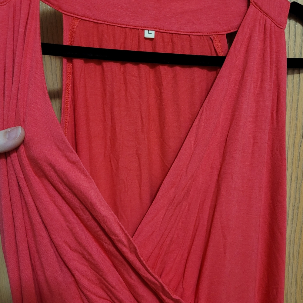 Chic Coral Sleeveless Top
